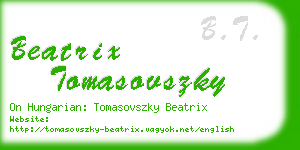 beatrix tomasovszky business card